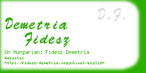 demetria fidesz business card
